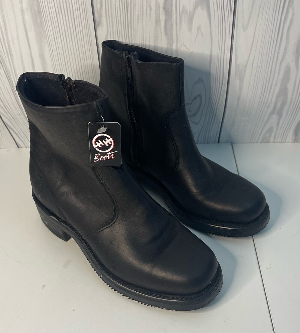 Men’s Double H Black Work Boot Poron Urethane Oil Resistant Size 7 (READ)